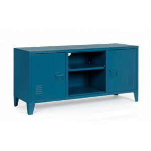 Comoda TV 2 usi otel albastru Cambridge 40x120.5x58.5 cm