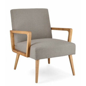 Fotoliu lemn maro textil taupe Veriana 64.5x72x82 cm