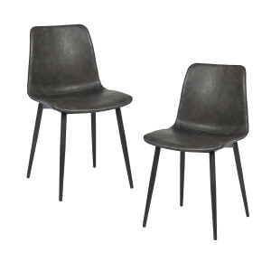 Set 2 scaune gri antracit Kyra 44x50x80 cm