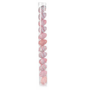 Set 12 oua decorative din plastic roz 4 cm x 6 cm