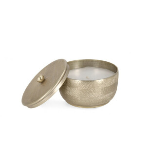 Lumanare in borcan aluminiu auriu Ø14x9,5h