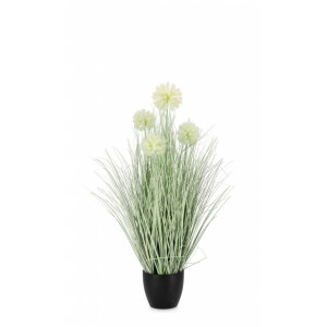 Floare artificiala in ghiveci verde alb 45x75 cm