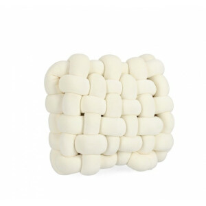 Set 4 perne decorative textil ivoire Entwine 30x30x10 cm