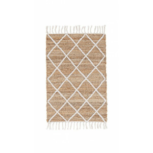 Covoras iuta natur alb Shaila 60x90 cm