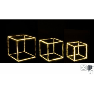 Set 3 decoratiuni luminoase 820 microled 35x35x35 cm, 30x30x30 cm, 25x25x25 cm