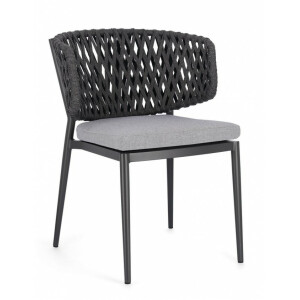 Set 4 scaune gri negru Noelia 60x64x80 cm