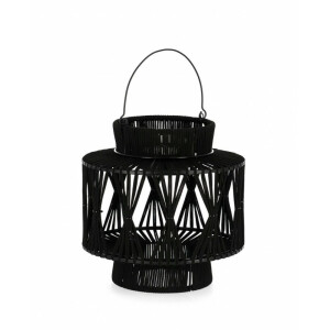 Set 4 lampi solare otel negru Nikhita 28.5x29-41 cm