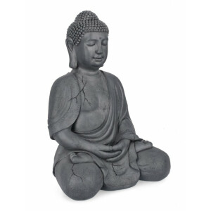 Figurina Buddha fibra sticla gri 52x41x71 cm