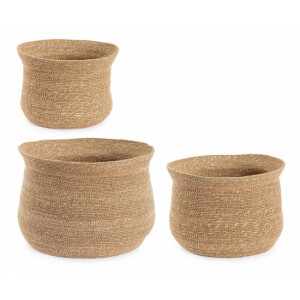 Set 3 cosuri iarba mare natur 20x19 cm; 25x22 cm; 30x25 cm