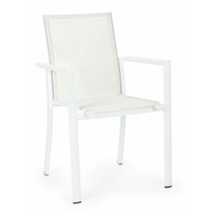 Set 16 scaune gradina alb Konnor 56.2x60x88 cm
