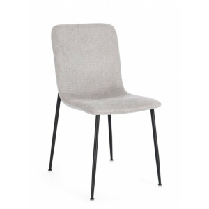 Set 4 scaune otel negru textil gri Rinas 44x56x81 cm