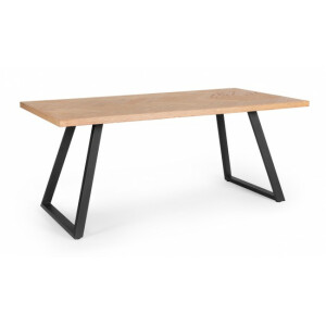 Masa mdf natur otel negru Dukat 180x90x76 cm