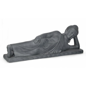 Figurina Buddha fibra sticla gri antracit 121x23,5x41,5h