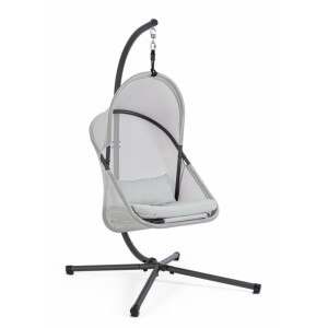 Fotoliu suspendabil cu suport gri Sosspesa 125x103x194 cm
