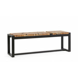 Banca otel negru lemn Elwood 135x35x47 cm