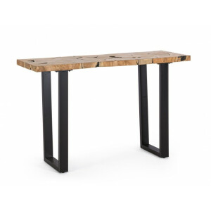 Consola otel negru lemn Elwood 120x40x75 cm