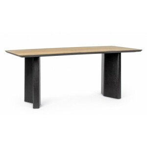 Masa mdf natur negru Stanwood 190x90x77 cm