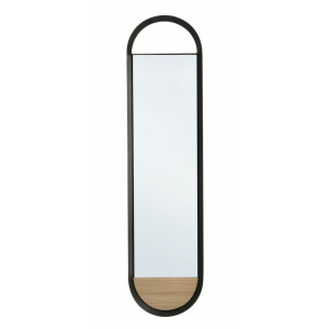 Oglinda perete negru natur Keira 30x4x120 cm