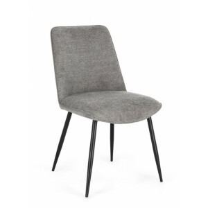 Set 4 scaune otel negru textil gri Cora 48x62x84 cm