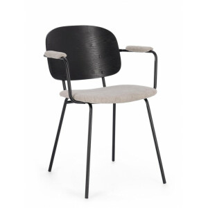 Set 2 scaune negru crem Sienna 57x60x80 cm