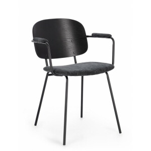 Set 2 scaune negru gri Sienna 57x60x80 cm