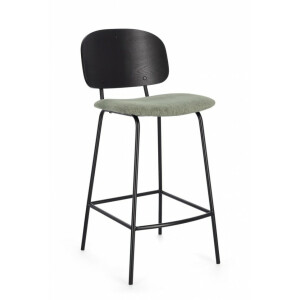 Set 2 scaune bar negru verde Sienna 43.5x52.5x93.5 cm