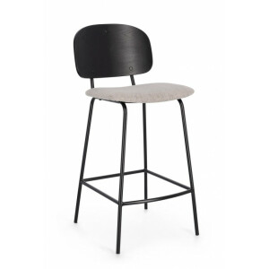 Set 2 scaune bar negru crem Sienna 43.5x52.5x93.5 cm