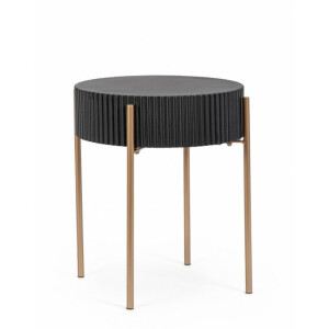 Masuta mdf negru otel cupru Darcy 40.5x47 cm