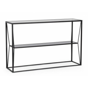 Consola otel negru sticla Hydra 120x32x75 cm