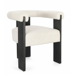 Fotoliu lemn negru textil crem Agape 70x60x71 cm