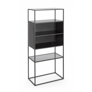 Raft otel negru sticla Hydra 55x30x132.5 cm