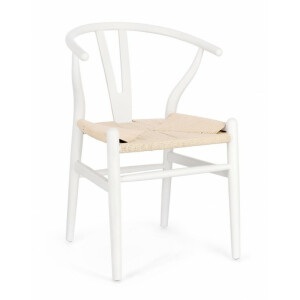 Scaun lemn natur alb Artas 49x42x78 cm