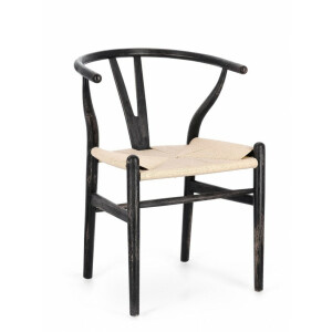 Set 2 scaune negru natur Artemia 50x49.5x77 cm