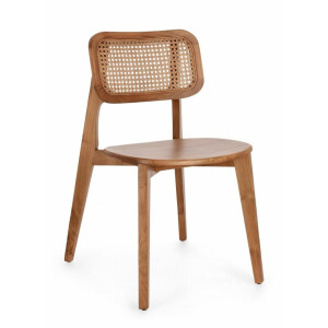 Set 2 scaune lemn rattan maro Abby 52x56x83.5 cm
