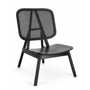 Fotoliu lemn rattan negru Yves 67x80x91.5 cm