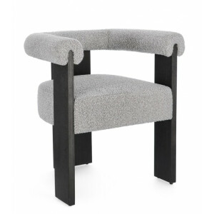 Fotoliu lemn negru textil gri Agape 70x60x71 cm