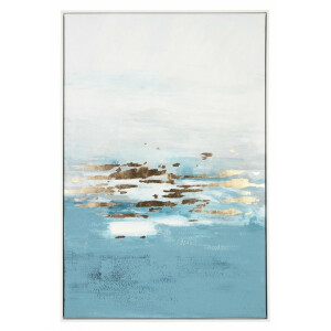 Tablou canvas in ulei albastru auriu 82.6x4.3x122.6 cm