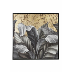 Tablou canvas in ulei Leaves 82.6x4.3x82.6 cm