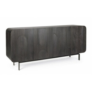 Comoda 4 usi lemn mango negru Orissa 180x42x82 cm