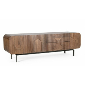 Comoda 3 usi 2 sertare lemn mango maro Orissa 172x44x55 cm