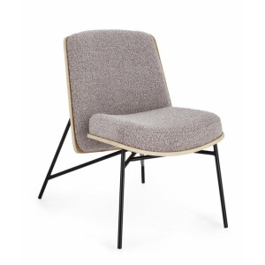 Fotoliu otel negru textil taupe Emerson 59x71x80 cm