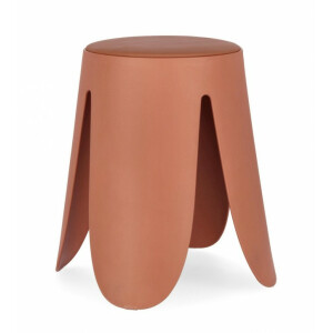 Taburet piele ecologica caramiziu Imogen 37x47 cm