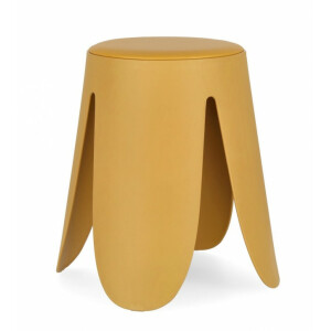 Taburet piele ecologica galbena Imogen 37x47 cm