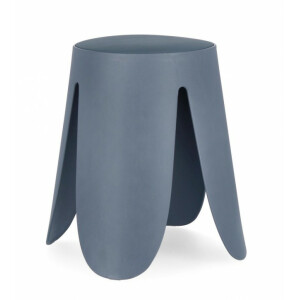 Taburet piele ecologica albastra Imogen 37x47 cm