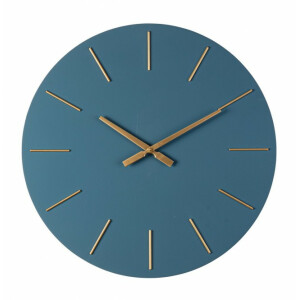 Ceas perete albastru auriu Timeline 60x5 cm