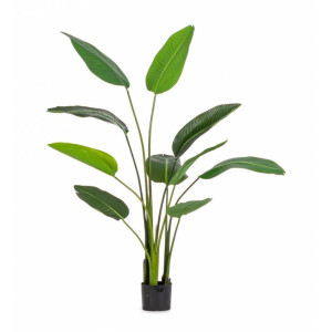 Planta artificiala in ghiveci verde 10 frunze 90x80x150 cm