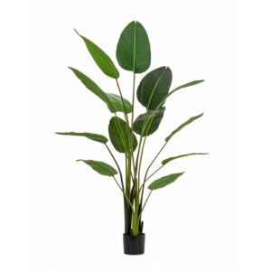 Planta artificiala in ghiveci verde 13 frunze 170x32x185 cm