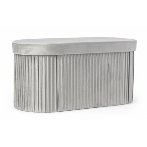 Banca catifea gri Jocelyn 76x38x38 cm