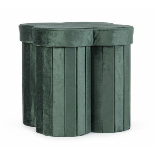 Taburet catifea verde Jocelyn 40x40x40 cm