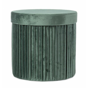 Taburet catifea verde Jocelyn 38x38x38 cm